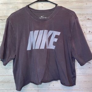 Nike gray cropped tee size Large